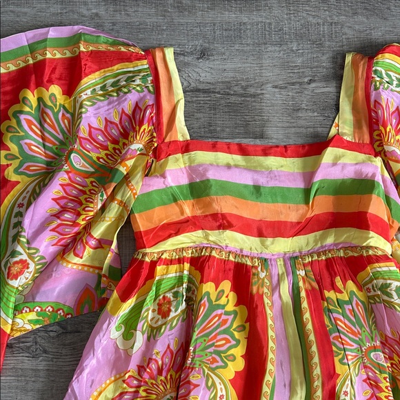 NWT Farm Rio Beach Toucans Scarf MIDI dress- multicolor - Picture 4 of 11